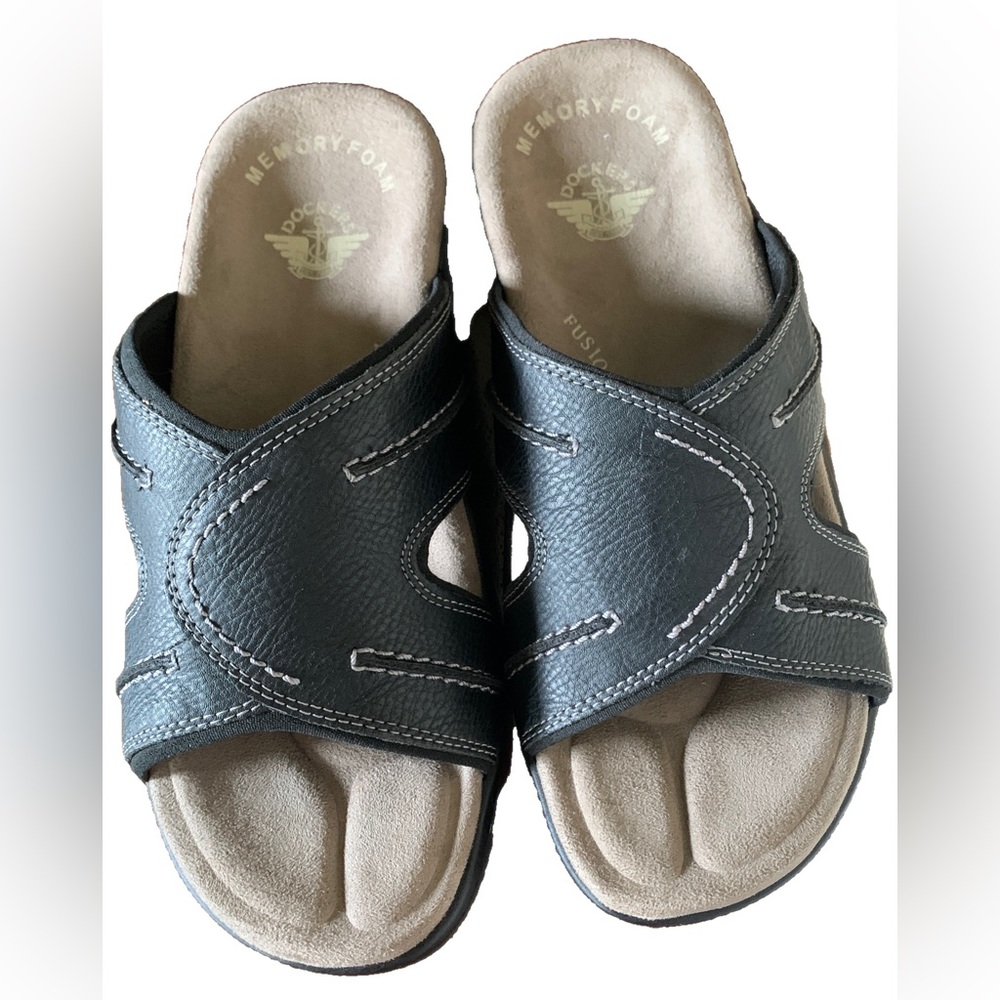NEW Dockers Sunland 79-221749 Black Slide DAD Sandals Slip On Mens Size 8M